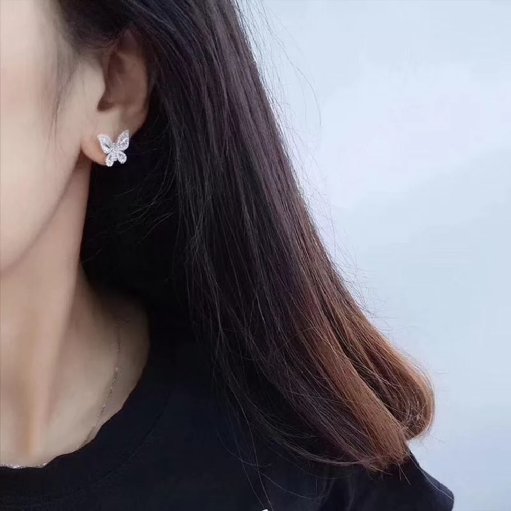 Amazing Butterfly Stud Crystal Earrings - Picture 5 of 5